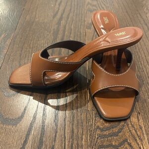 Zara Women's Tan Heeled Sandals Size 6.5 36